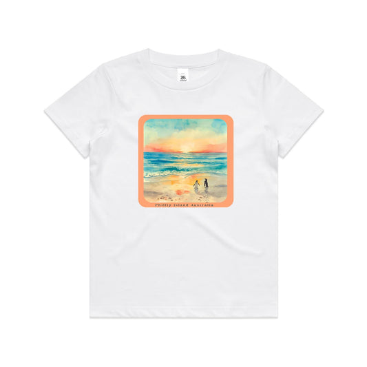 Kids Tee - Sunset Penguins