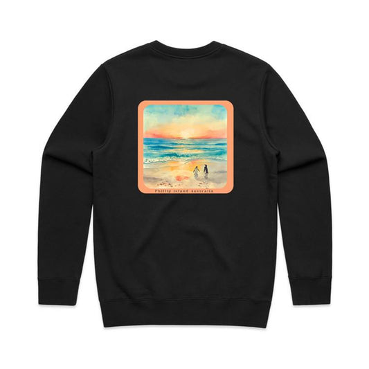 Crew Sweatshirt - Sunset Penguins