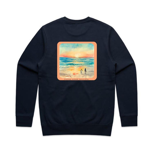 Crew Sweatshirt - Sunset Penguins