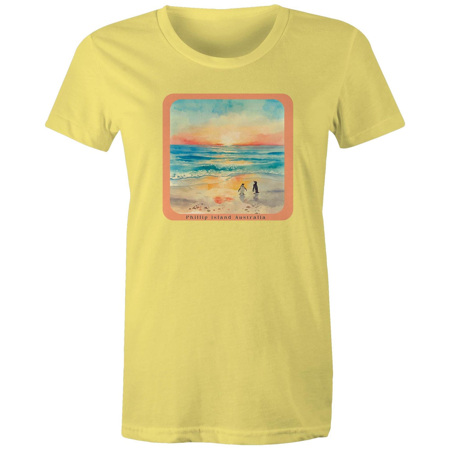 Woman's Classic Tee - Sunset Penguins