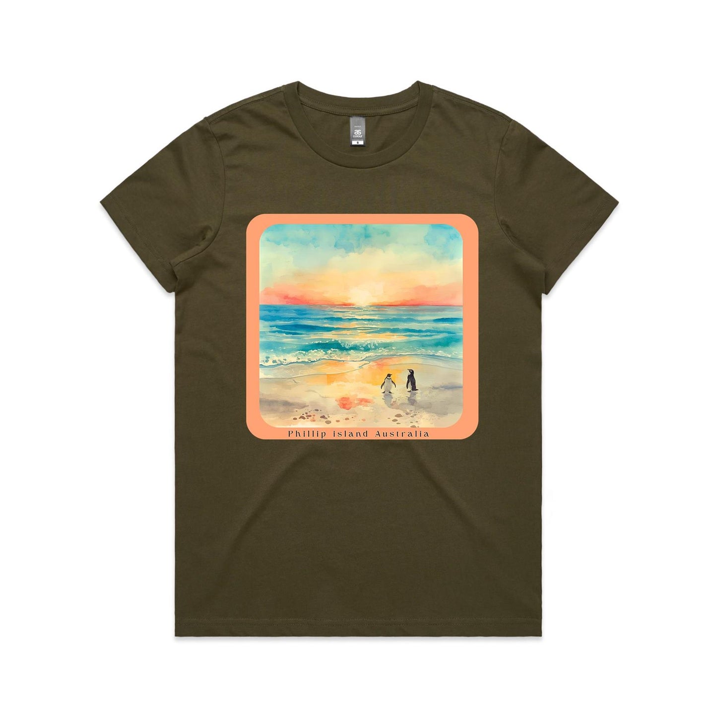 Woman's Classic Tee - Sunset Penguins