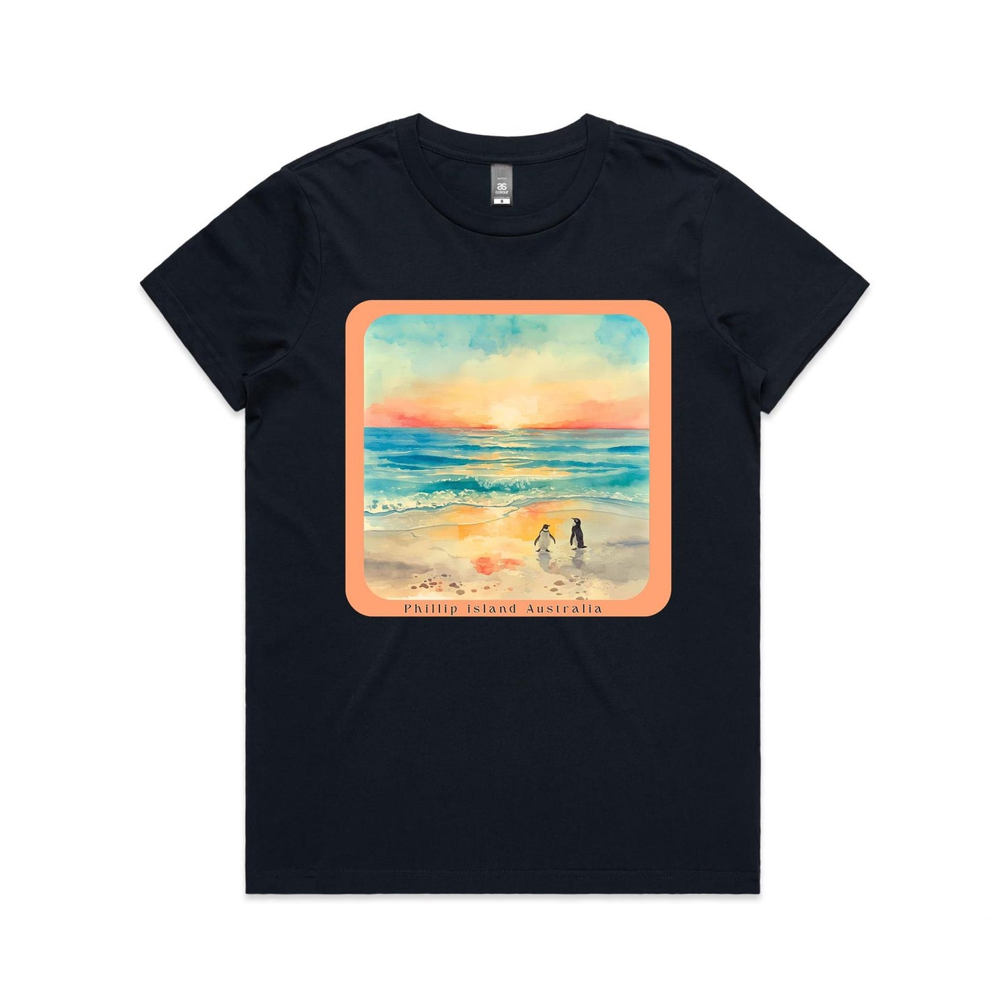 Woman's Classic Tee - Sunset Penguins