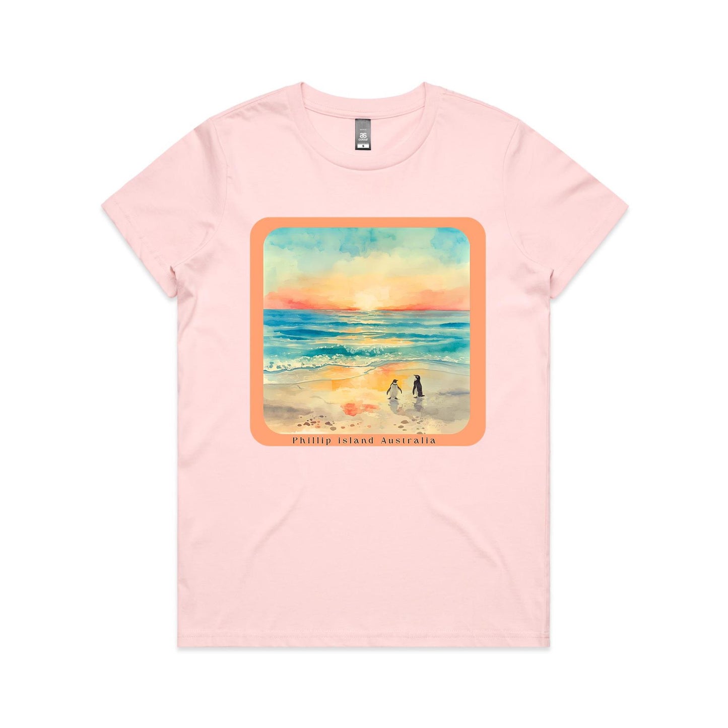 Woman's Classic Tee - Sunset Penguins