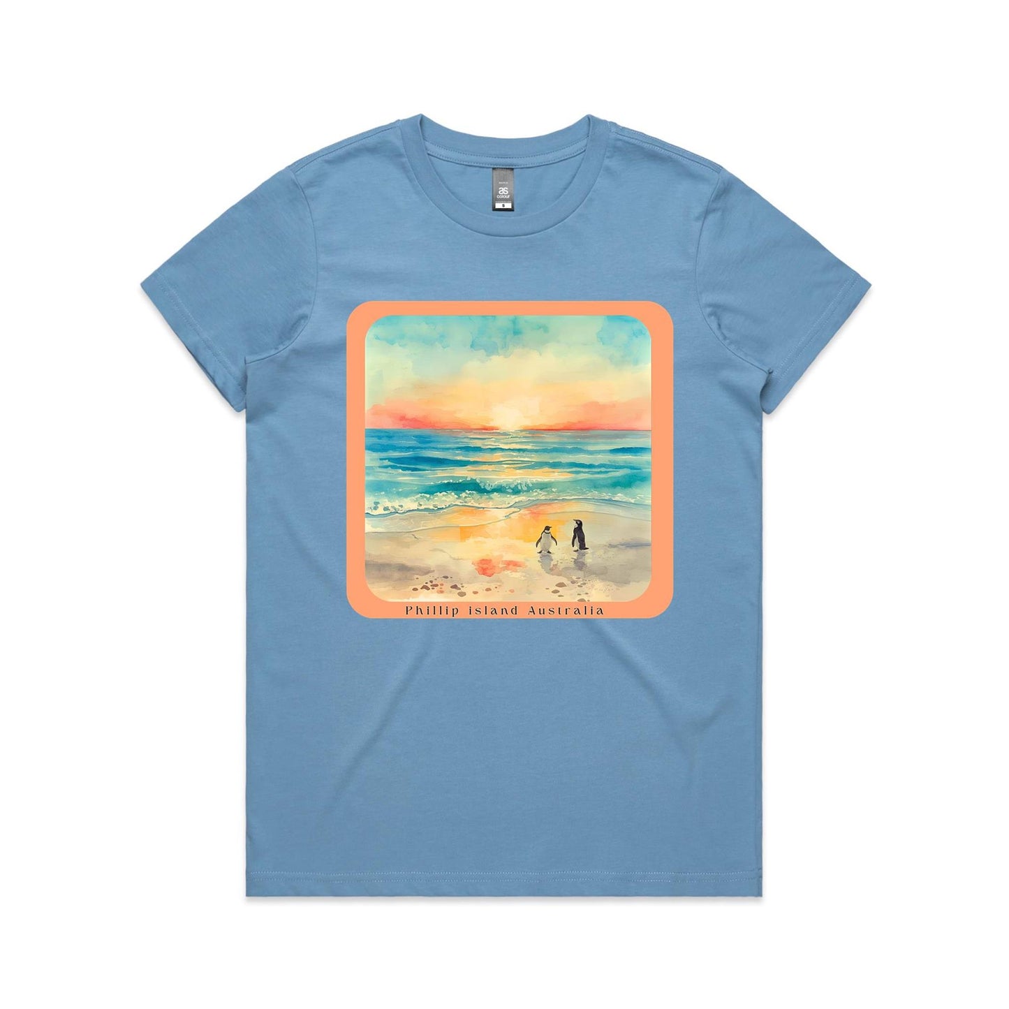 Woman's Classic Tee - Sunset Penguins