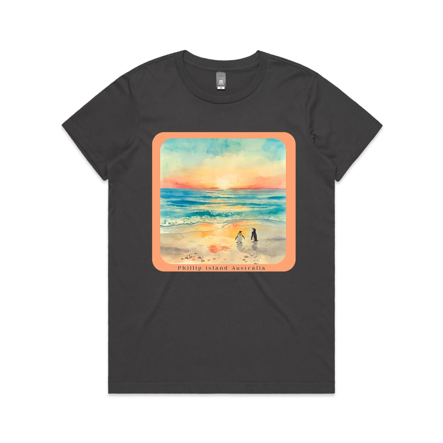 Woman's Classic Tee - Sunset Penguins
