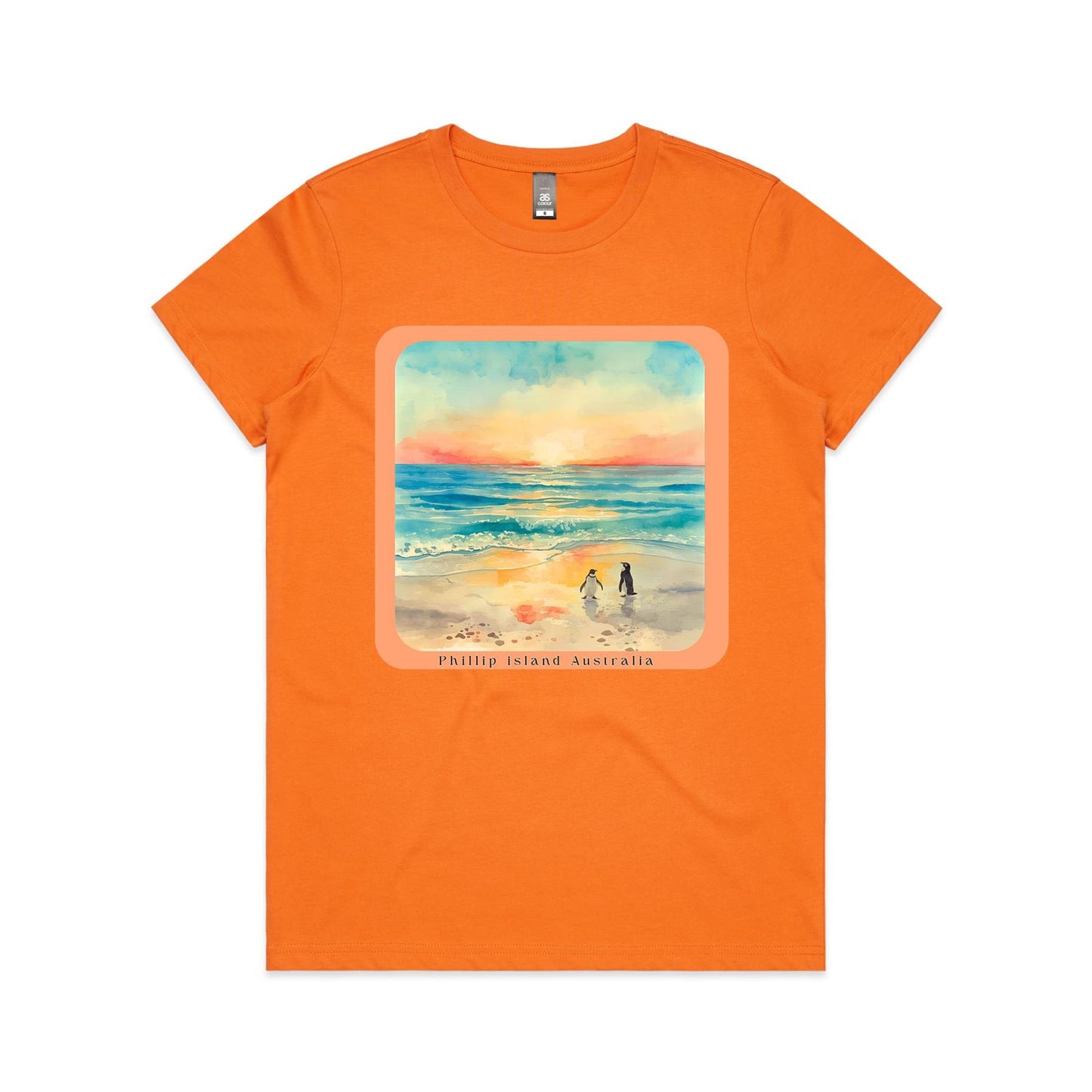 Woman's Classic Tee - Sunset Penguins
