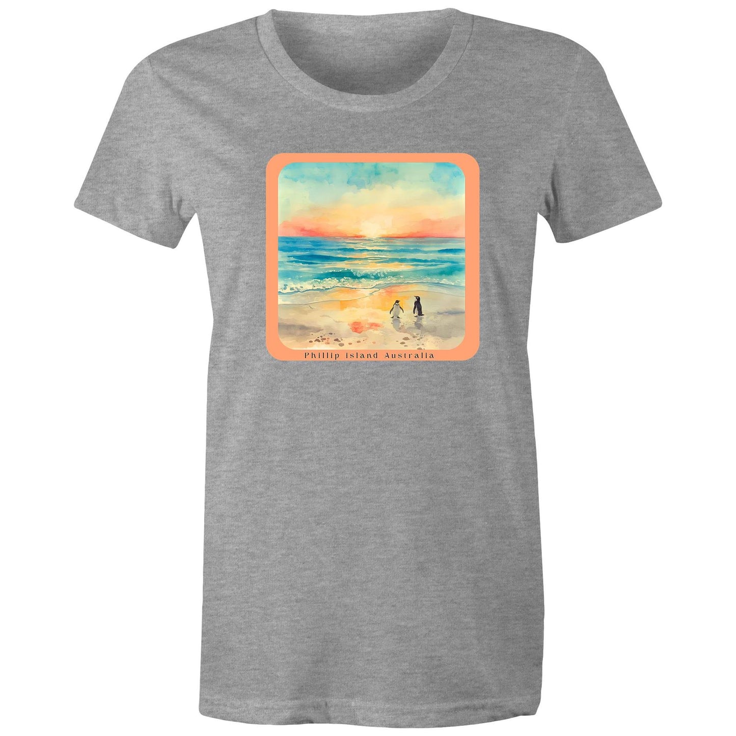 Woman's Classic Tee - Sunset Penguins