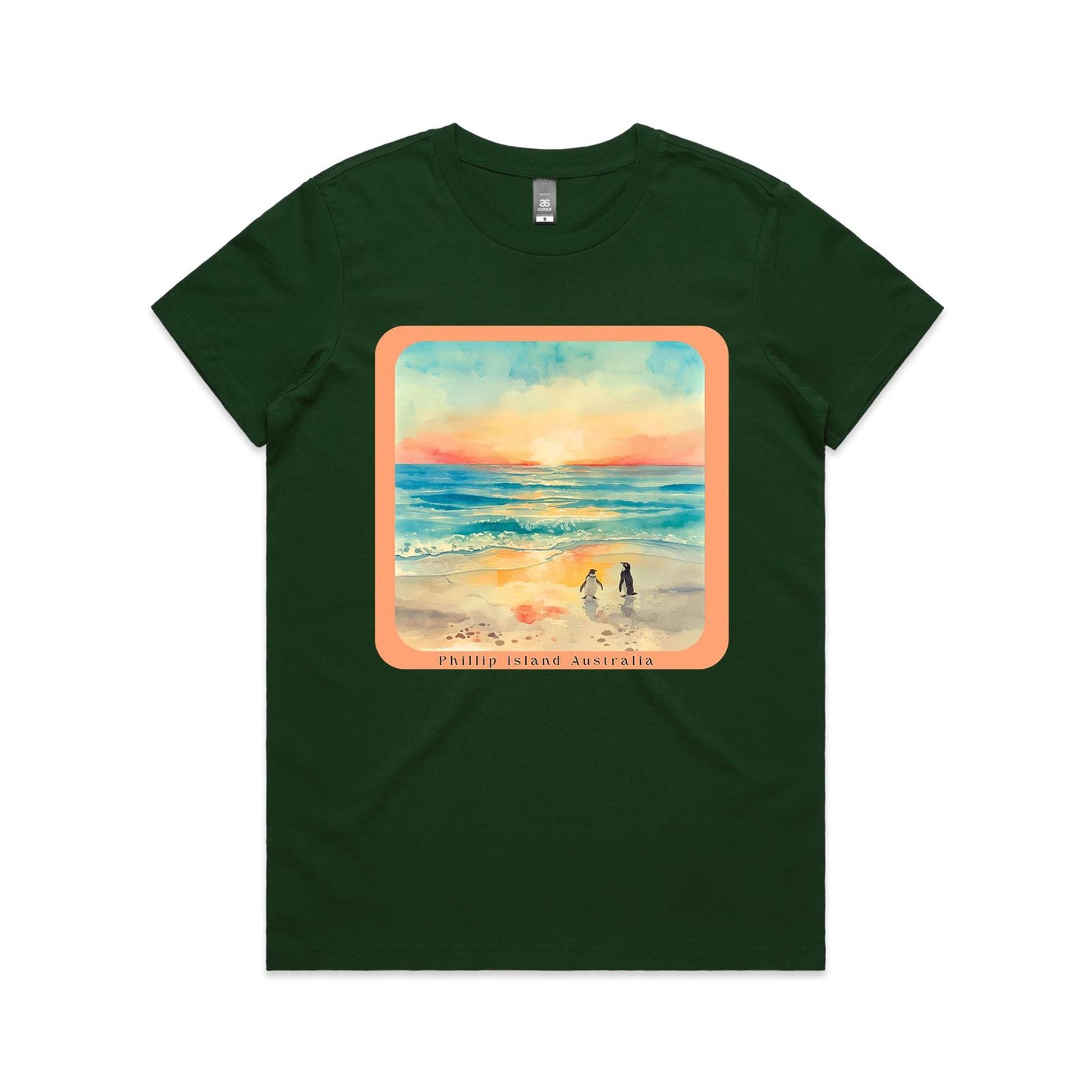 Woman's Classic Tee - Sunset Penguins