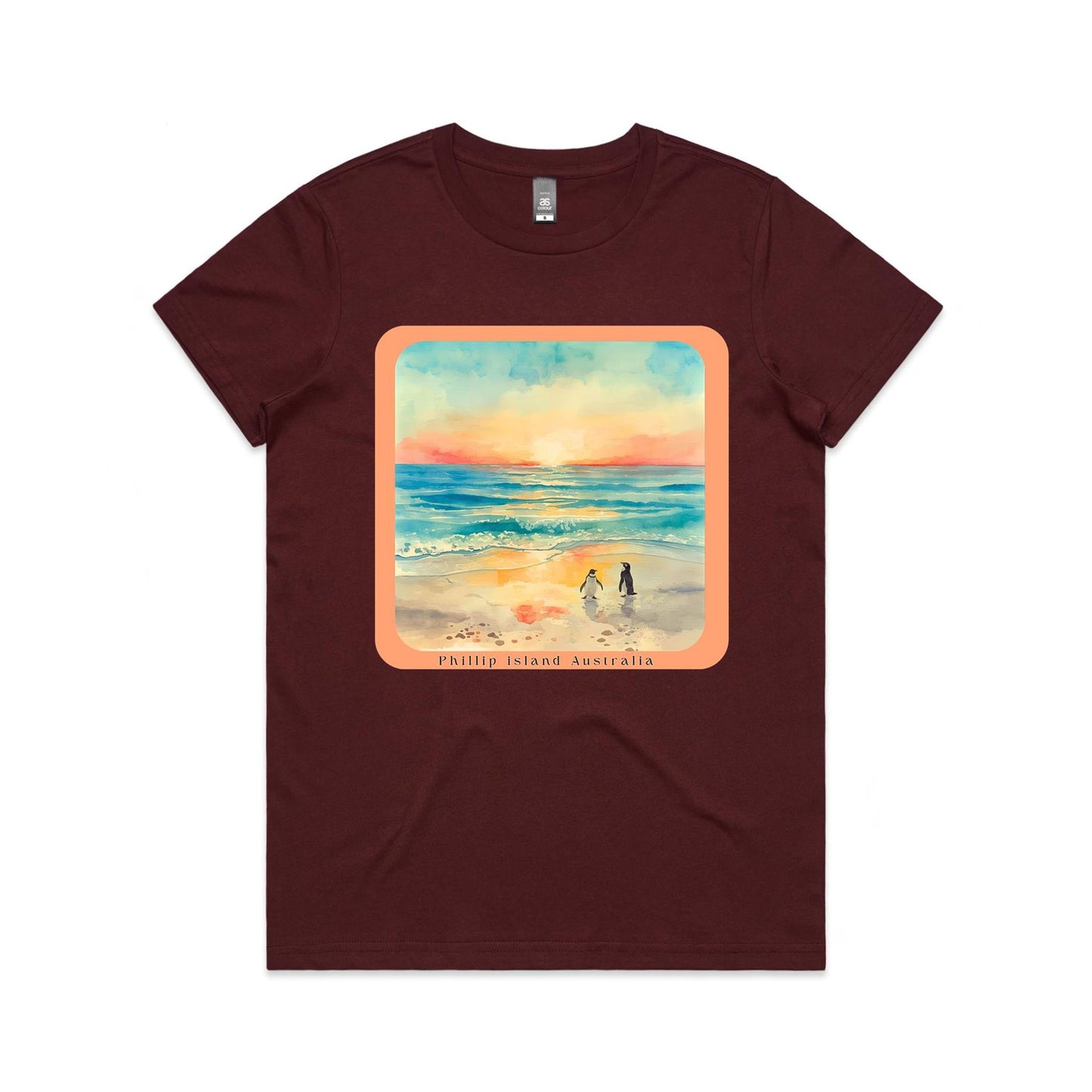 Woman's Classic Tee - Sunset Penguins