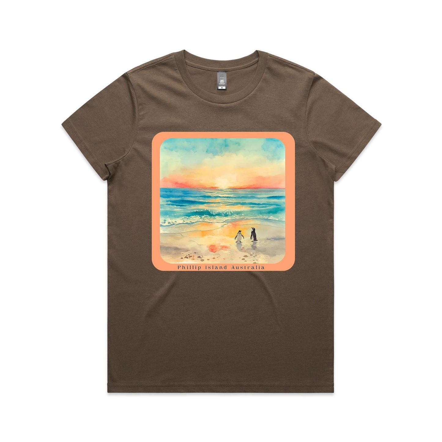 Woman's Classic Tee - Sunset Penguins