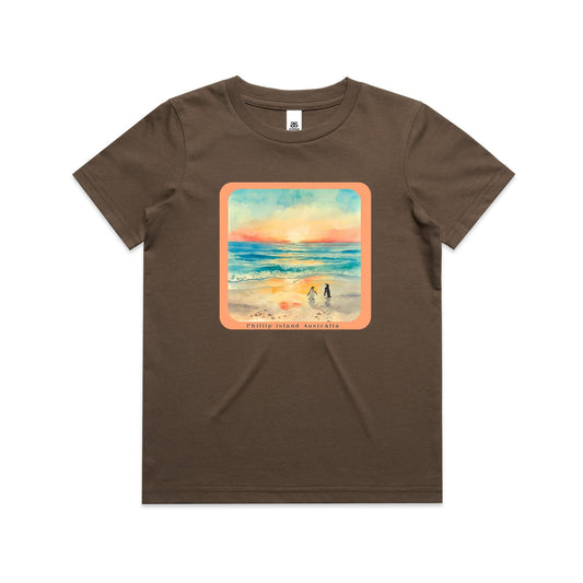 Kids Tee - Sunset Penguins