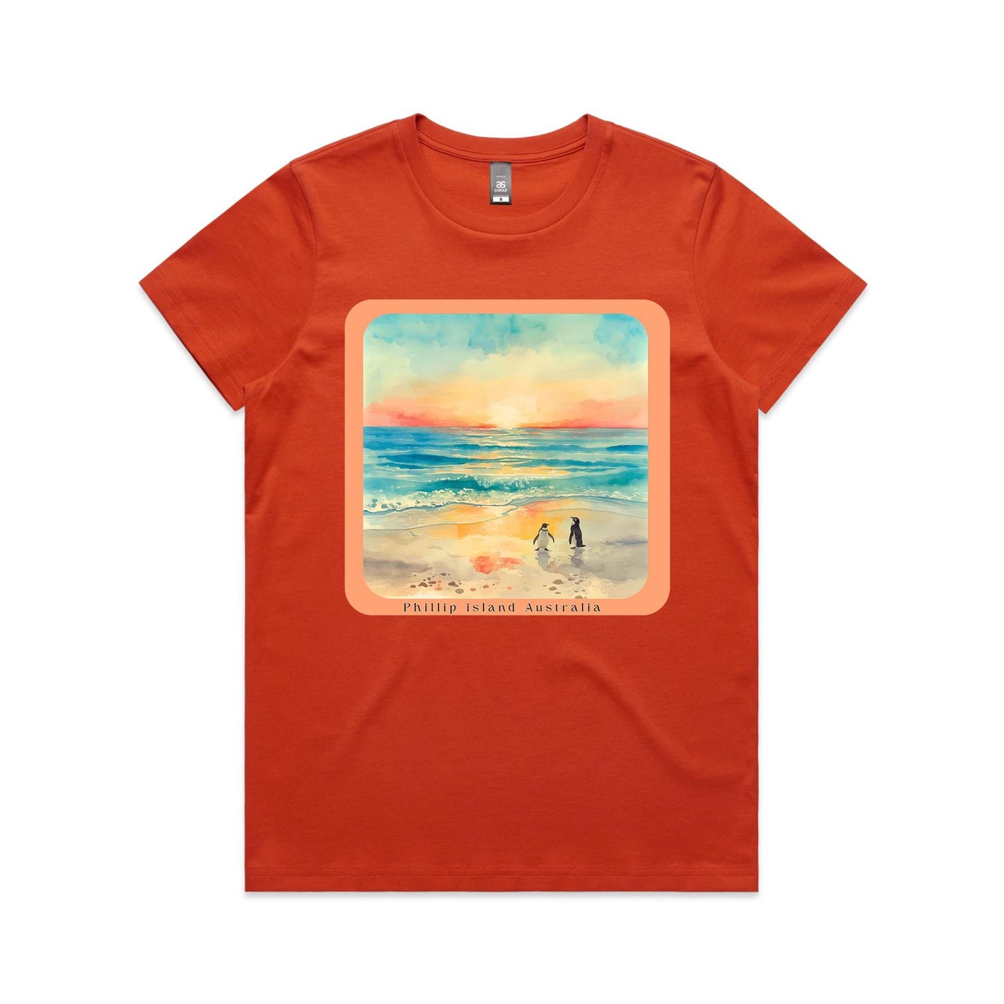 Woman's Classic Tee - Sunset Penguins