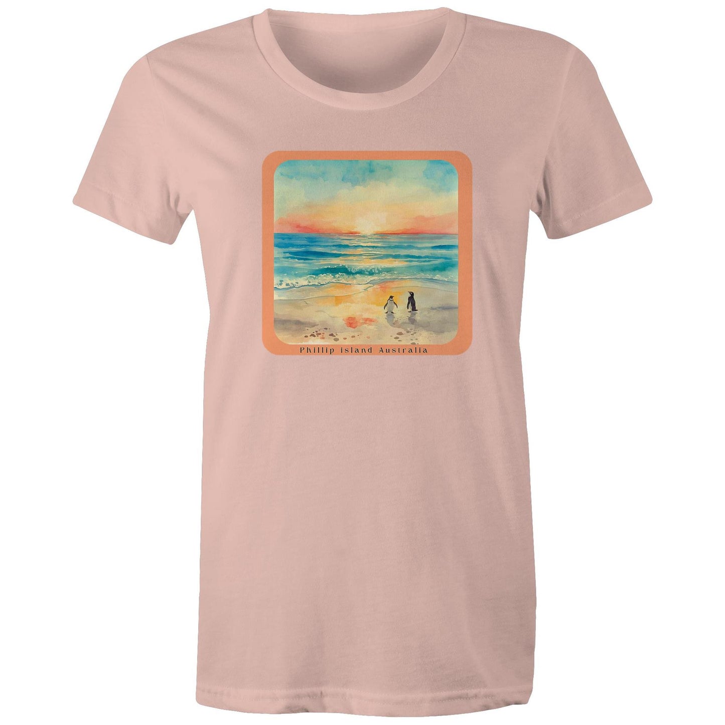 Woman's Classic Tee - Sunset Penguins